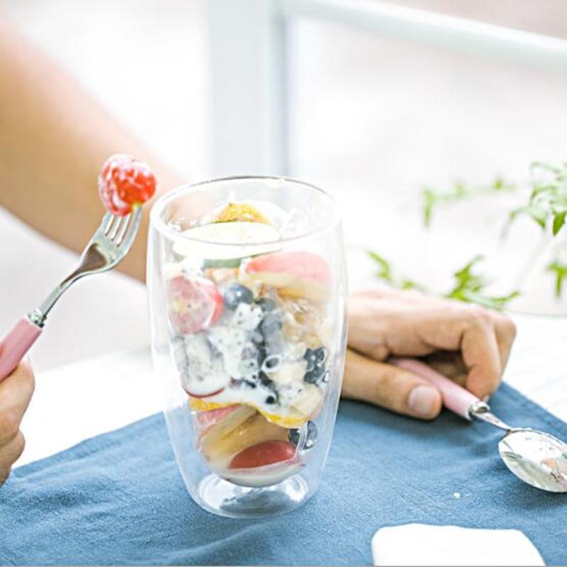 Double Wall Glass Cups Espresso Coffee Mugs Heat-Resistant Transparent 80/250/350/450ml with Double Bottom for Home & Kitchen