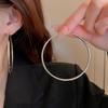 Silver Needle Diamond-set Geometric Circle Earrings Temperament Light Luxury High-end Earrings Personalized Design Cold Wind Earrings Wholesale