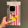 Lemon Pink Stripe Design Soft TPU Case for IPhone 16 15 13 11 Pro Max 14 Plus 12 X XS XR Shockproof Protective Cover Shell