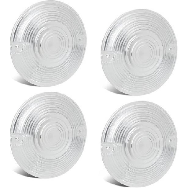 4PCS Clear Flat Turn Signals Lens Cover 3 1/4 Inch Compatible with Electra Gl