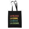 Tote Bag - PLANETEE - The Godmother Legend Goddess Vintage Black - Cotton - Black - Printed In France