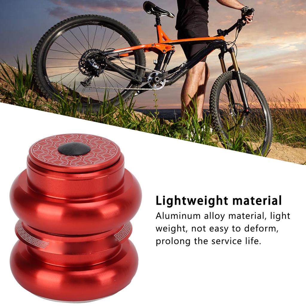 Viaron 34mm Bike Headset Double Bearings Bicycle Front Fork Stem Headset for Mountain Road BikeRed