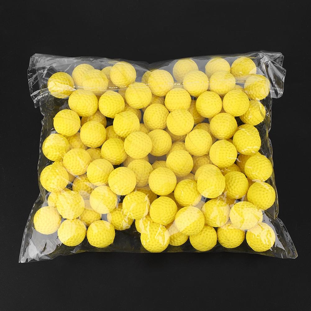 100PCS Pack Universal EVA Soft Round Refilled Bullets Ball for Rival Toy Gun (Yellow)