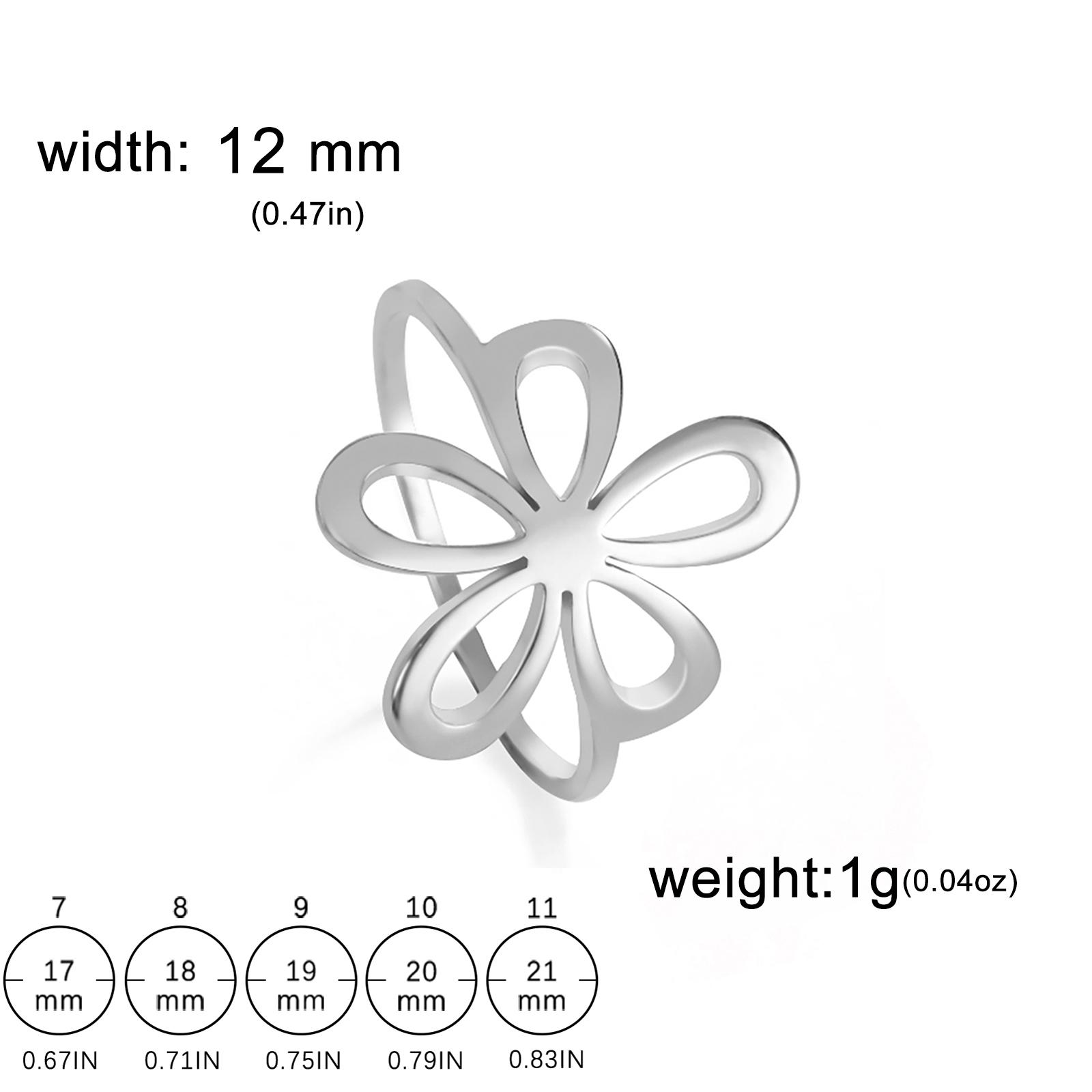 

Teamer Cute Flower Ring Stainless Steel Gold Color Finger Rings Women Fashion Jewelry Romantic Birthday Gift Wholesale 2026 New 11