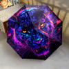 1 PC Automatic Folding Umbrella - Panther Abstract Artwork Pattern, Portable & Foldable Design with 8 Ribs, Christmas Birthday Gifts