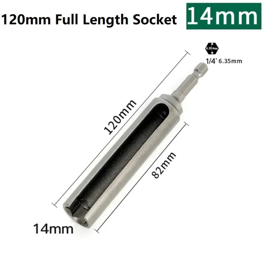 8-19MM Nut Driver 1/4inch Quick-Change Hex Shank Slotted Drill Bit Socket Wrench Tool 120mm Length Nut Driver Socket Tool