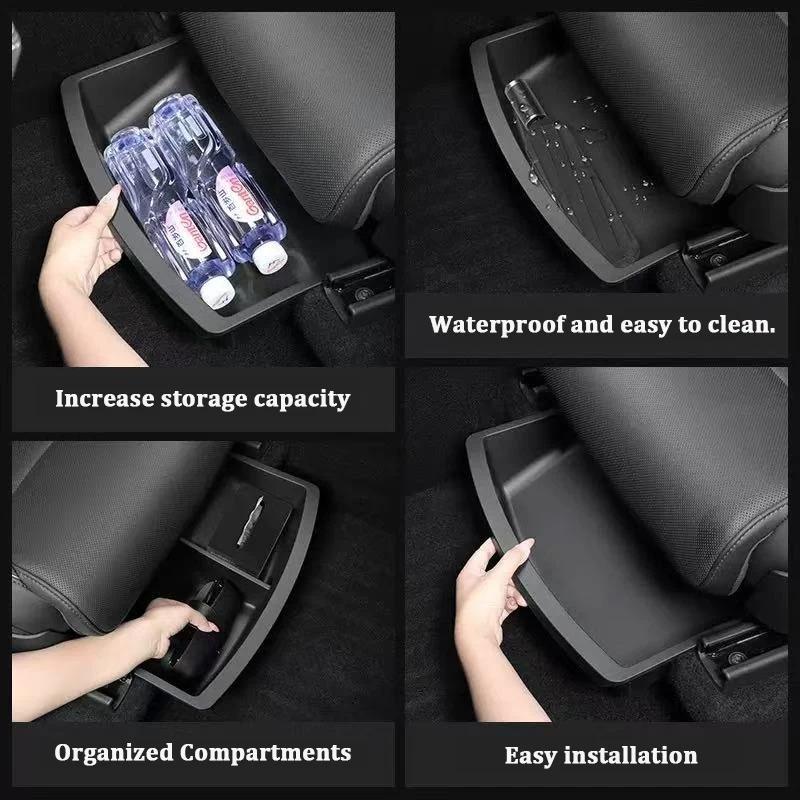 For Tesla Model YL 2025 2026 Under Seat Storage Box TPE Drawer Front Under Seat Organizer Trash Can Car Interior Accessories