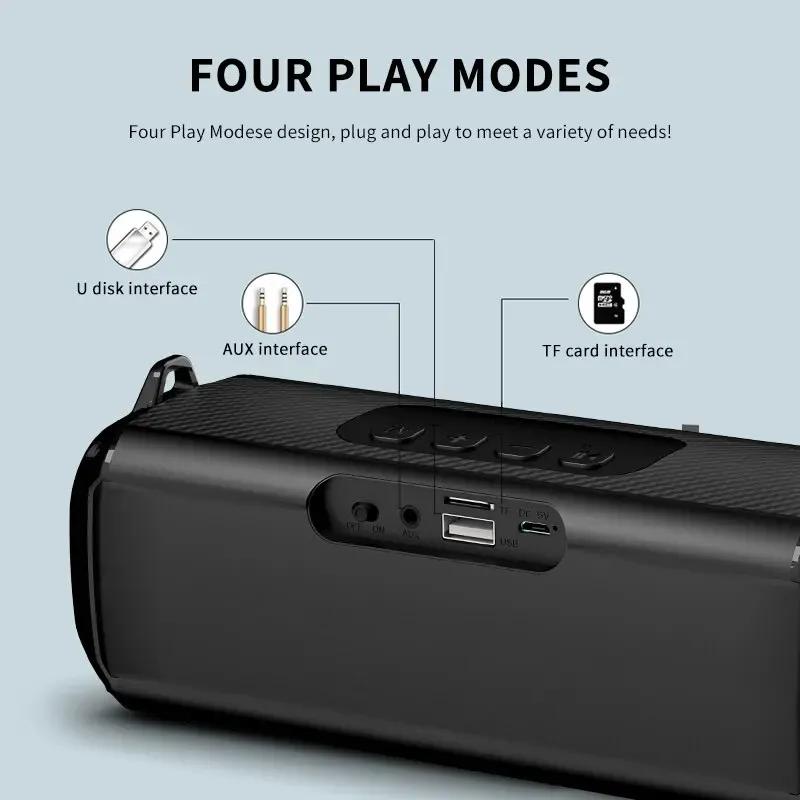Rockmia 10w RGB LED Lights Speaker EBS-045  Bluetooth 5.0 Portable Wireless Music Player Micrphone TF Card Shoulder Strips