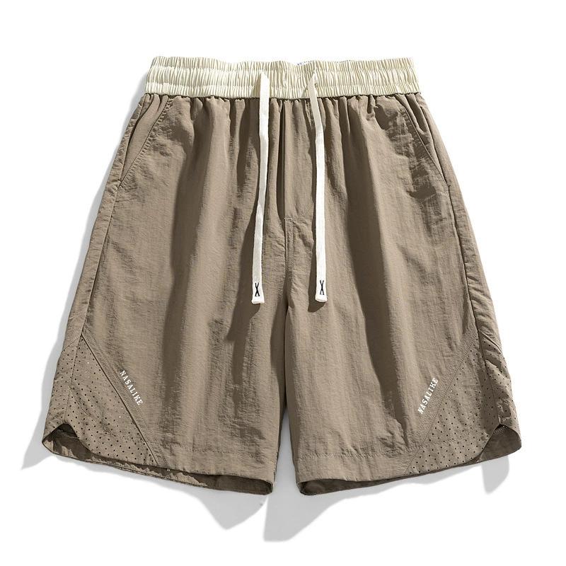 Pantaloni scurți din mătase de gheață pentru bărbați, de vară, largi, sport, casual, trei sferturi, respirabili, cu uscare rapidă, M-5XL