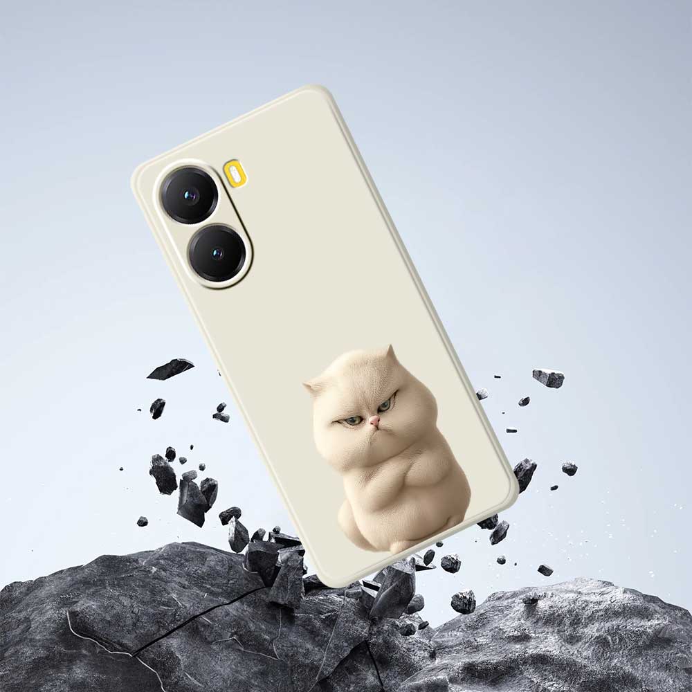 For Xiaomi Redmi Turbo 4 5G/Poco X7 Pro 5G Case Angry Cat Pattern Printing Straight Edge TPU Phone Back Cover