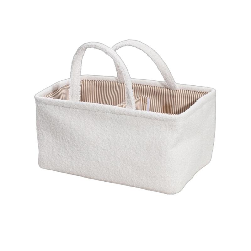 

Baby Storage Basket With Waterproof Interior Multi Pocket Organizer Polyester For Nursery Essential білий