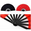 Ventail Chinois Tai Chi Yoga Kung Fu 33cm Os en Plastique Pliage à la Main Ventail de Scène Décoration de Mariage Fête