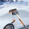 Winter Car Glass Cleaning Accessories: 2-in-1 Retractable Ice Shovel & Brush for Efficient Ice, Snow & Stain Removal