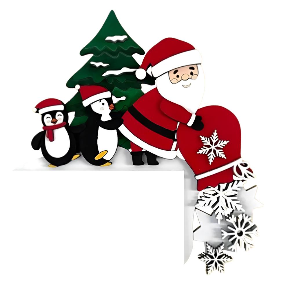 Świąteczne Nakładki na Drzwi Dekoracja Zimowa Świąteczna Dekoracja Narożnika Drzwi Znak Narożnika Drzwi Dekoracja na Aktywności Świąteczne Ornament