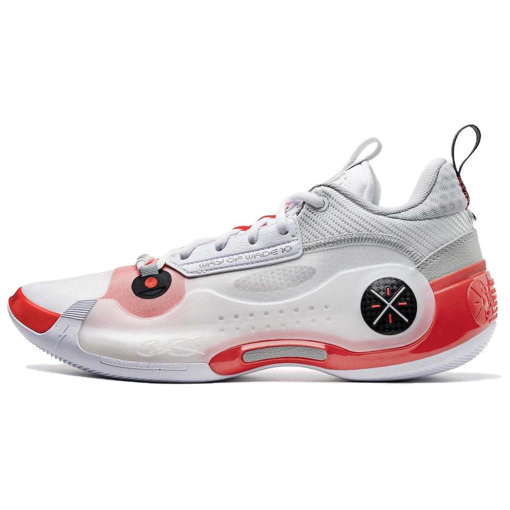 New LiNing Wade's Way 10 Low Cushioning, Wear Resistant Low Top Basketball Shoes Men's White Red ABAS083-14