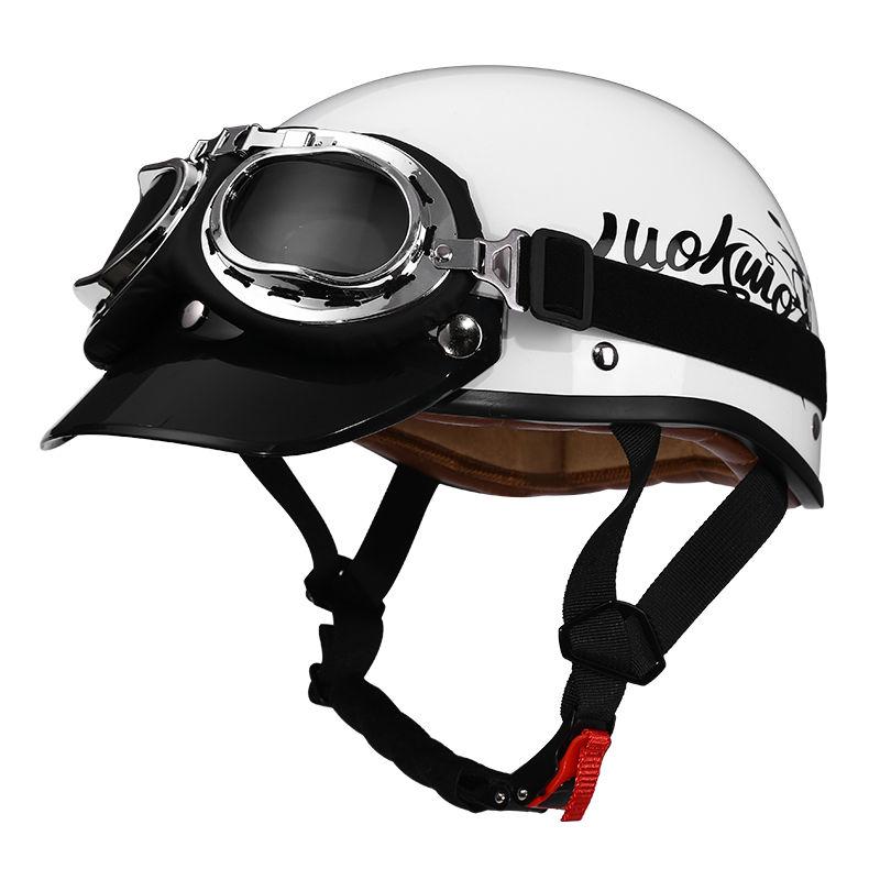 Retro Motorcycle Helmet, Men's Four Season Pedal Cruising Scoop Helmet, Safety Helmet, Women's Electric Half Helmet