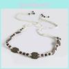 Metal Bohemian Style And Wooden Bead Decor Women Casual Woven Belt Daily For