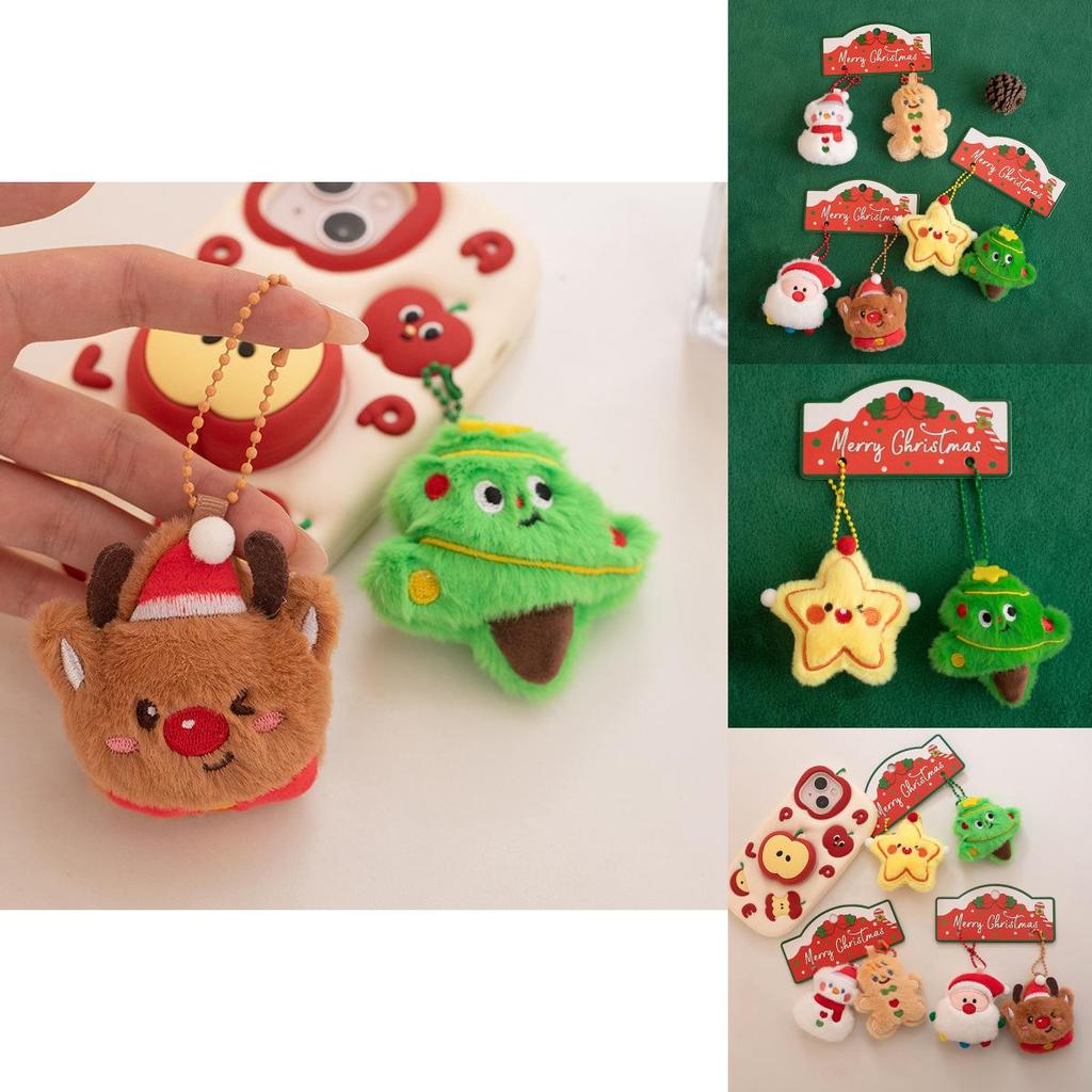 Christmas Santa Plush Toy With Star Tree Design For Holiday Gift Decor