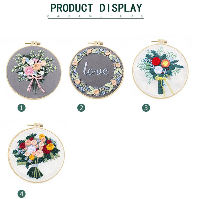 Ručně vyráběná 3D vyšívací sada ve vodě rozpustné rostliny Vzorek květin v evropském stylu