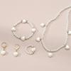 French High Pearl Jewelry Children's Light Luxury Niche Design Sense Necklace Bracelet Ring Earrings Jewelry 4 suit