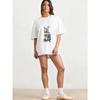 Oversized T-Shirt Black Rabbit Print With Lab Media Lab Text Casual Streetwear For Women