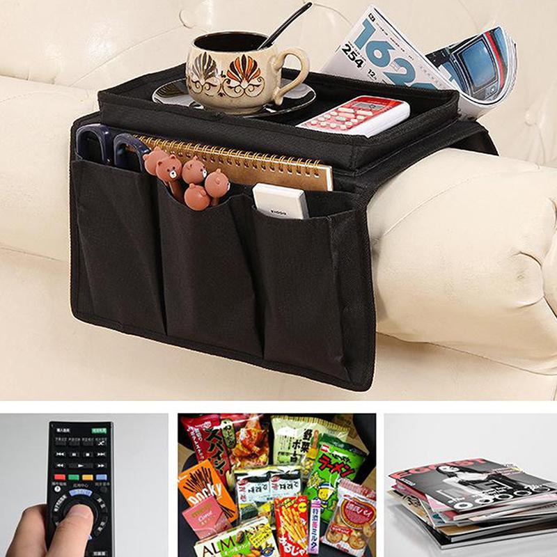 Sofa Armrest Storage Pockets Holder Tray Couch Hanging Remote Control Phone