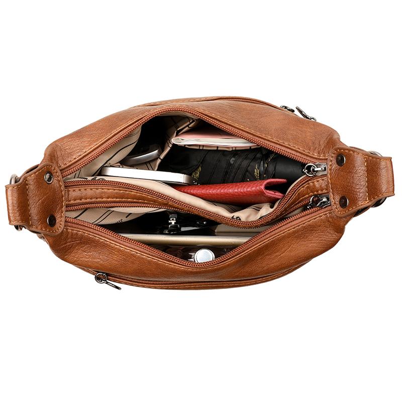 Weiche Leder Kleine Quadratische Tasche Große Kapazität Damen Schultertasche Umhängetasche