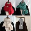 Fashion Cashmere Scarf Women Winter Knitting Shawls And Wraps Ladies Thick Neckerchief Solid Color Fleece Windproof Neck Cover