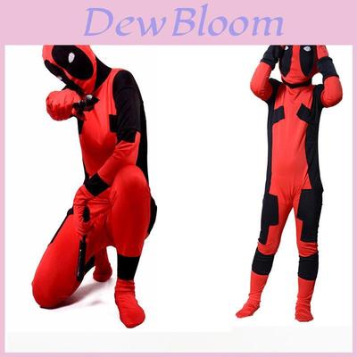 Sexy Cool Lady Deadpool Costume Spandex Women Red Fullbody Cosplay Superhero