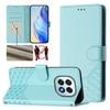For Oppo F29 5G Case Imprinted Honeycomb RFID Blocking Leather Phone Cover with Strap