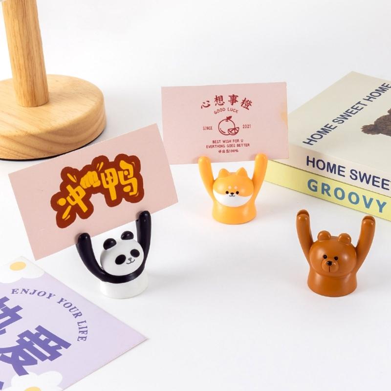 Raising Hand Animal Photo Holder Table Number Holders Microlandscape Ornament Memo Photo Holder Dollhouses Accessories