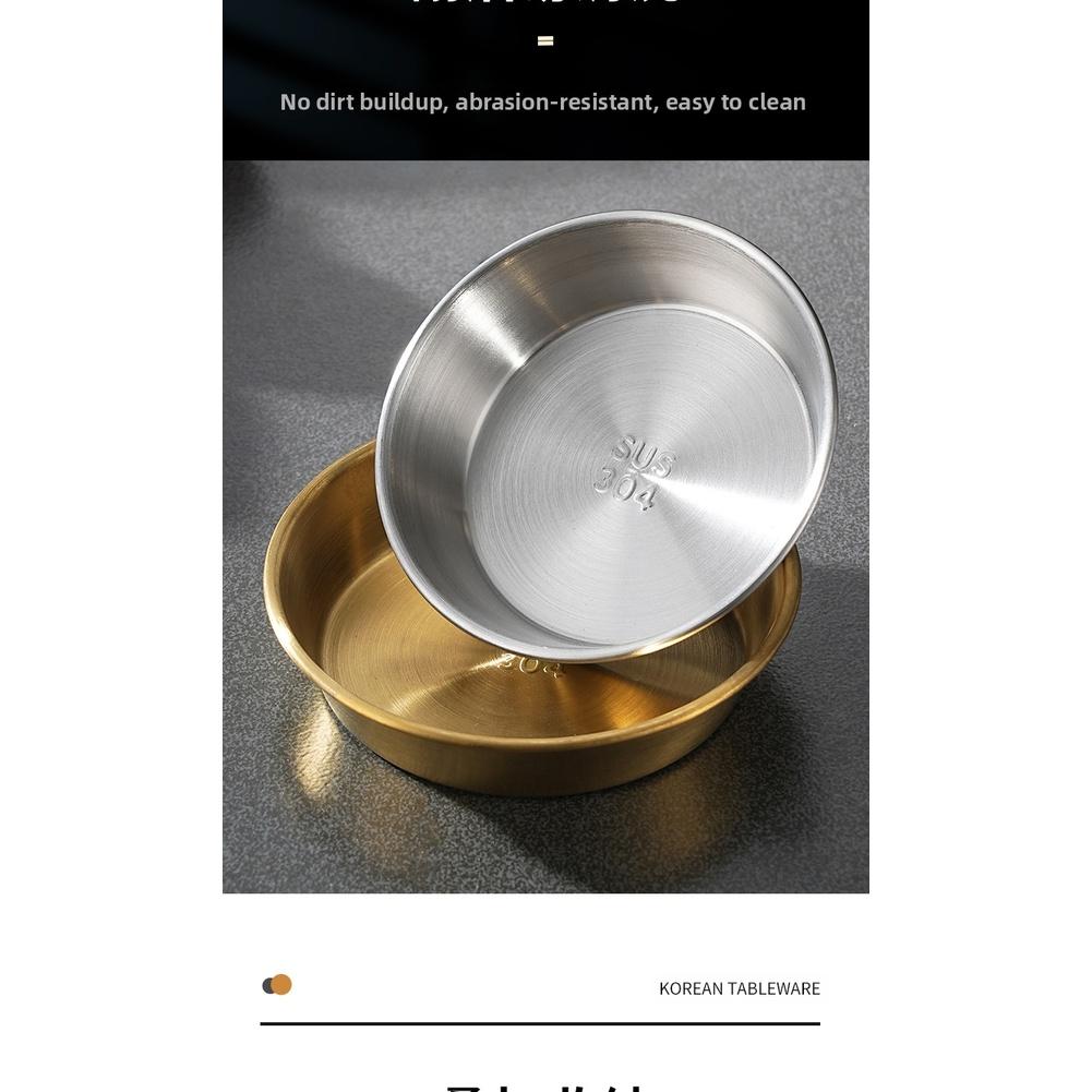 304 Stainless Steel Asian Sauce Dishes Gold Dip Bowls Seasoning Serving Tray Spice Plates For Pickled Vegetables Fries Tableware