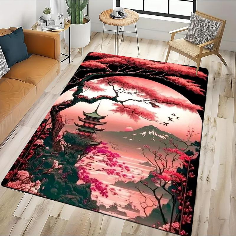 2026 New Retro Landscape Paintings Carpet Rug for Bedroom Living Room Sofa Home Doormat Decor,Large Kids Play Non-slip Floor Mat