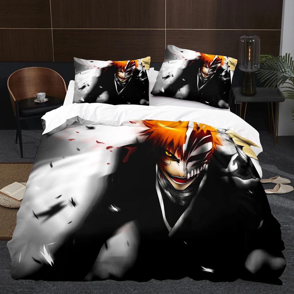 Comforter Japan Anime B-Bleach Bedding Set Cartoon Comforter S Single Twin Queen King Size Home Decor Kids Kawaii Gifts