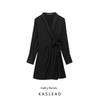 Kaslead New Arrival Women's Clothing Fashion Style Fashion Minimalist V Neck Waist Lace Up Straight Short Dress