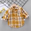 Chemise à carreaux à manches longues boutonnée pour enfants, garçons et filles, printemps, automne
