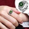 925 Sterling Silver Jewelry Natural Jade Hollow Pattern Finger Rings for Women Wedding Party Jewelry For Girls Friend Gift