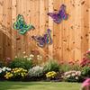 Set of 3 Metal Butterfly Wall Art Decorations Indoor Outdoor Wall Hanging Sculptures for Home Office Garden