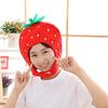 Bestmaple Animal Cap, Plush Headgear, Cute, Fluffy, Plush Animal Mask (Strawberry)