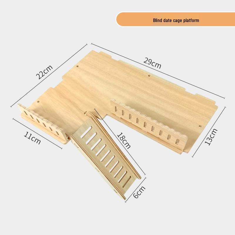 Two-Story Luxury Hamster Villa with Wood Partition, Stairs, and Platform