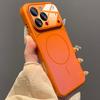 NEW Fashion Orange Solid Color Case for IPhone 17 Air 16 15 14 13 Pro 17 Pro Max Magnetic Hard Glass Lens Protect Film Cover