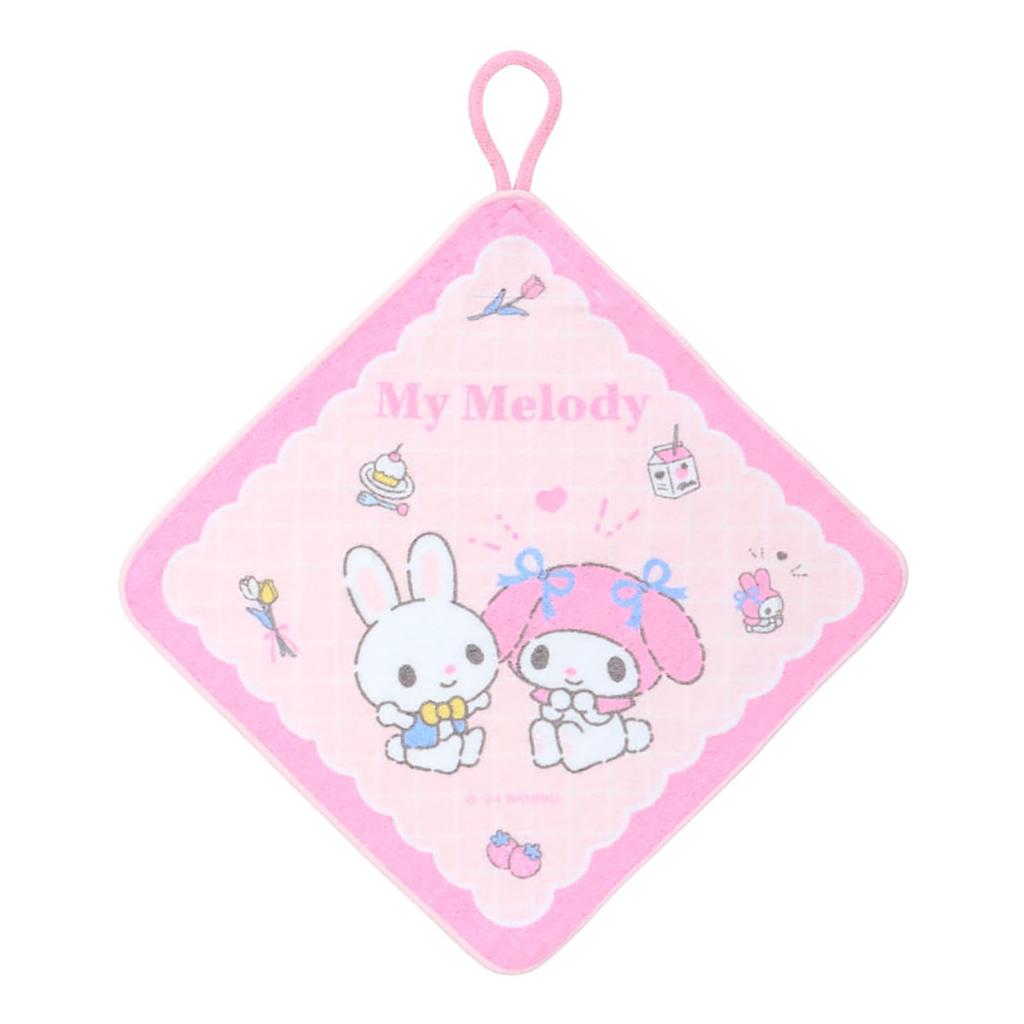 Sanrio My Melody Loop Towel Set for Antibacterial with Name for Nursery (SANRIO) 3-Piece Children, Treatment, Space, School/Kindergarten (249564)