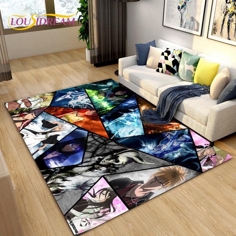 Anime Bleach Japan Cartoon Area Rug Large,Carpet Rug for Living Room Bedroom Sofa Doormat Decoration,kid Play Non-slip Floor Mat