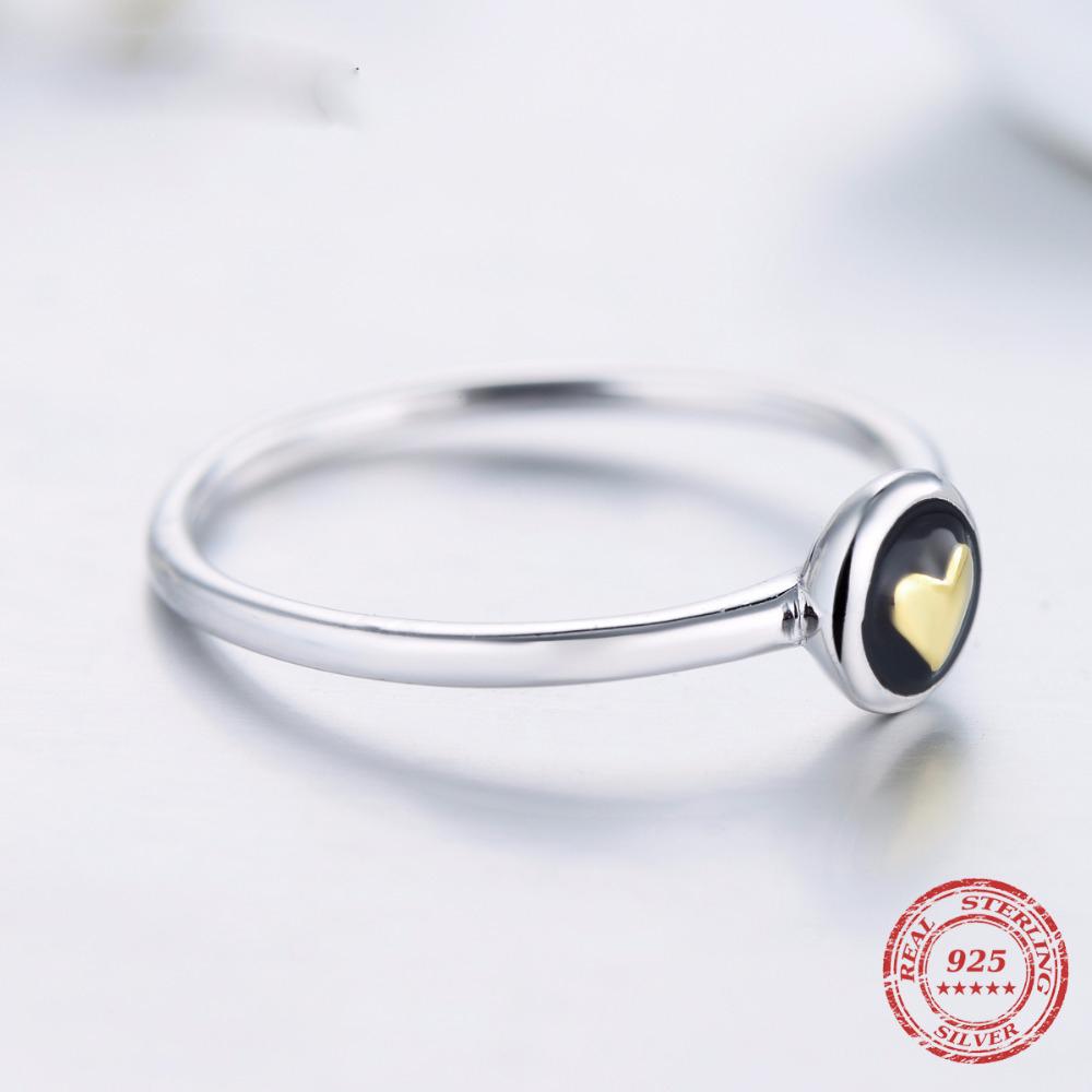 Modish Fashionable Instagram Gold Tone Heart Original 100 % Women Tone Enamel Finger Ring Classic Stackable JewelryFashion Finger