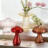 5Pcs/set Creative Mushroom Vase Home Small Vase Hydroponic Flower Pot Simple Table Decoration Nordic Transparent Mushroom Vase