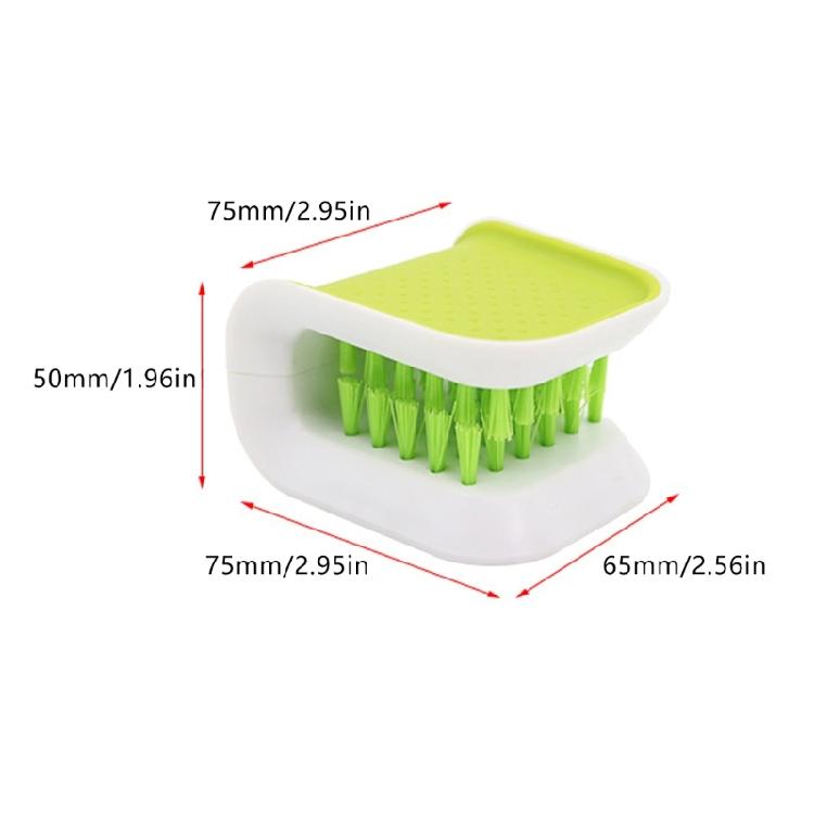 Strong U Shaped Two Sided Stiff Bristle Scrubber Designed for Utensils Blades Automotive Detailing and Compact Storage