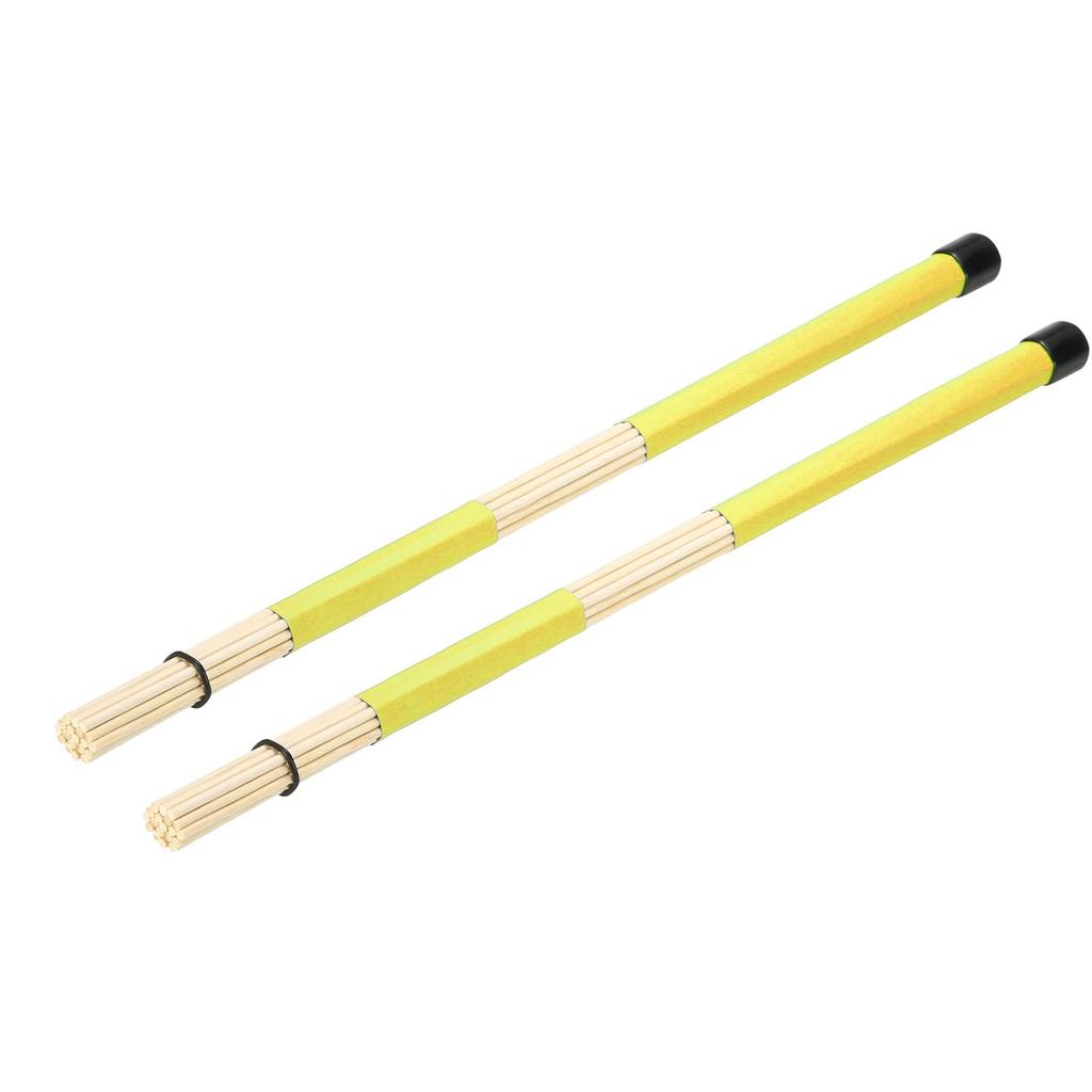 Uxcell Bamboo Drumstick Brushes, Yellow, 1 Pair for Jazz, Acoustic, Rock, and Music Lovers Percussion