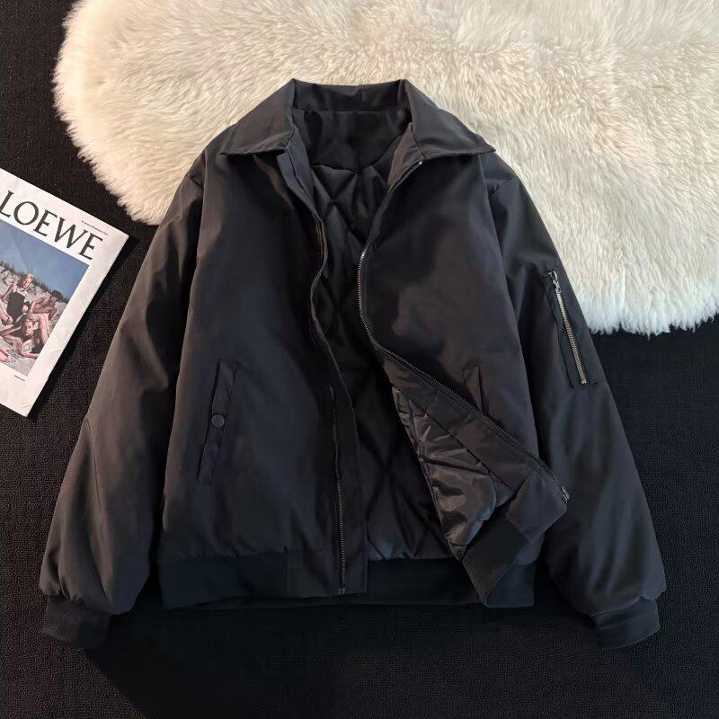 Men's 2025 Winter Cotton Jacket: Plus Velvet Thick Warm Padded Sports Casual Trendy Coat