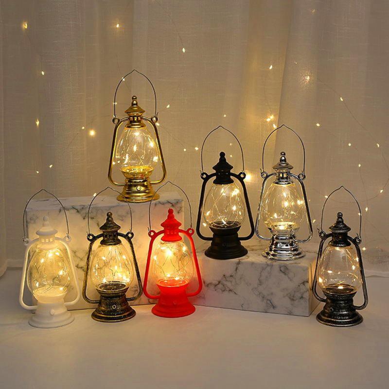 Retro Led Oil Lamp Lantern Multifunctional Electronic Candle Light Creative Hanging Ornaments