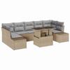Garden Sofa Set with Cushions 8 Pcs Beige and Light Grey